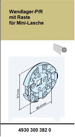 Wandlager-P/R mit Raste für Mini-Lasche aus Kunststoff Für Becker Rohrantriebe P5 – P13 und R7 – R20