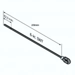  Öse mit Sechskantstab SW 7 mm 250-HK  für Becker Rohrantriebe mit Handkurbelanschluss, länge 250mm