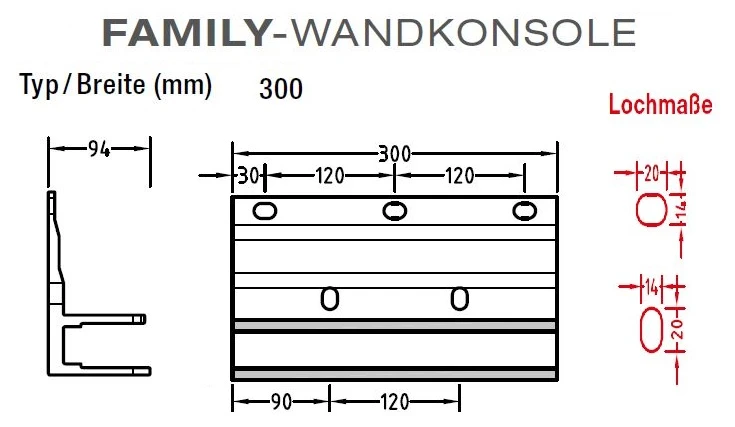 Wandkonsolen für Lewens Family Markise , für Gelenkarmmarkisen