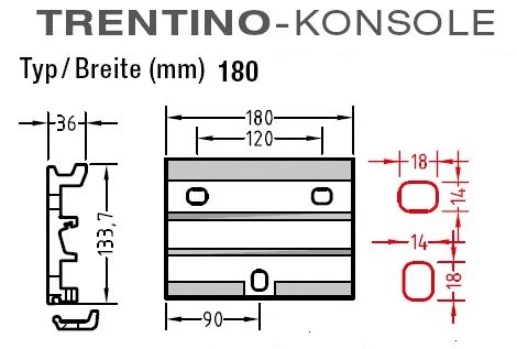 Wandkonsolen  für Lewens Trentino - Markise