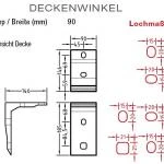 Deckenwinkel für Lewens Trentino Gelenkarmmarkise an Deckenmontage