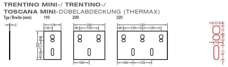 Dübelabdeckung-Thermax für Lewens  Trentino  Gelenkarmmarkise