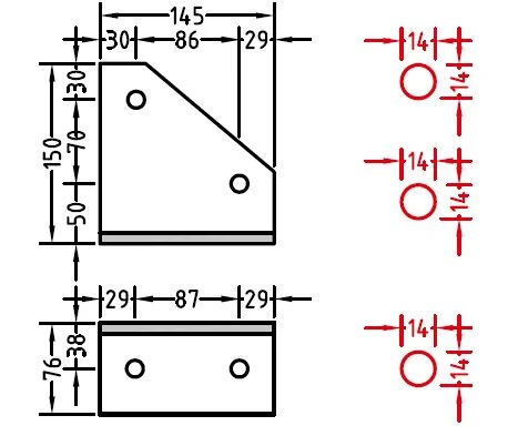 Dachsparrenhalter für Lewens Economy   Universalkonsole Ausführung in Stahl verzinkt pulverbeschichtet