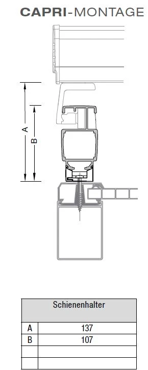 Seitenbefestigung Mit Schienenhalter für Lewens Capri Aufdachmarkise und Pergola Markise als Zubehör