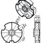 Adapterset für Nutwelle Optinut 81,8 für Rohrmotore Becker Baureihe R Serie