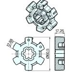 Adapterset für Nutwelle 63ND für Rohrmotoren Becker Baureihe R Serie ab 30Nm ,aus Guss