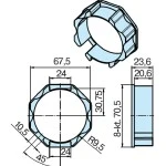 Adapterset für Profilwelle A128, für Rohrmotoren Becker Baureihe L Serie