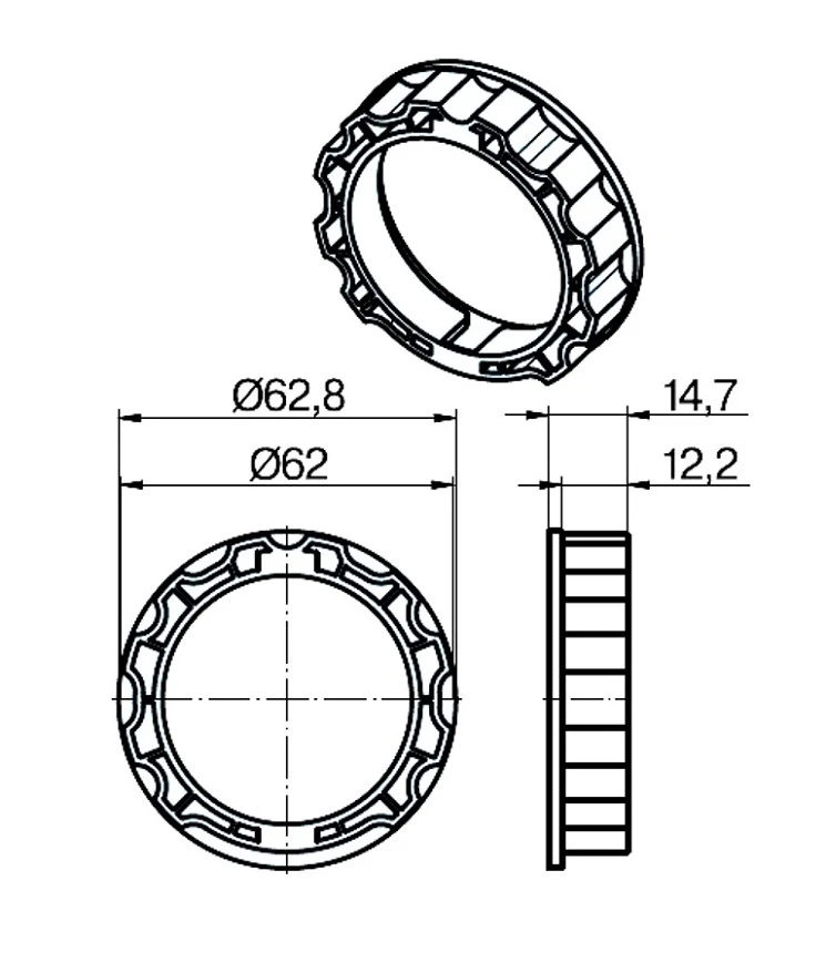 Adapterset für Profilwelle E65,für Rohrmotoren Becker Baureihe P und R Serie