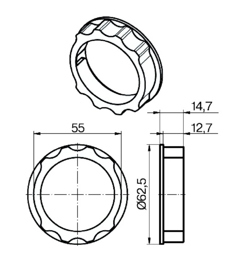 Adapterset für Profilwelle O-HM65, für Rohrmotoren Becker Baureihe P und R Serie mit Hinderniserkennung 