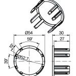 Adapterset für Profilwelle O-ZF54  für Rohrmotoren Becker Baureihe P und R Serie mit  Hinderniserkennung