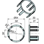 Adapterset für Profilwelle ZF54 für Rohrmotoren Becker Baureihe P und R Serie