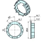 Adapterset für Profilwelle ZF64x0,8 ,für Rohrmotoren Becker Baureihe P und R Serie