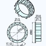 Adapterset für Profilwelle ZF80x1,2 für Rohrmotore Becker Baureihe R