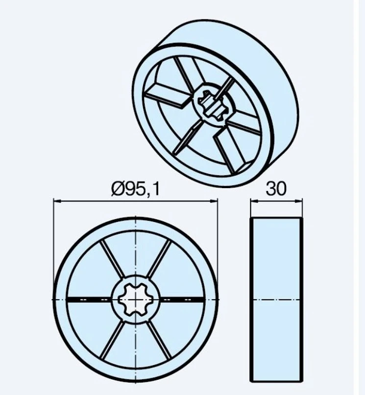 Adapterset für Rundrohr 100 x 2  für Rohrmotoren Becker Baureihe L Serie