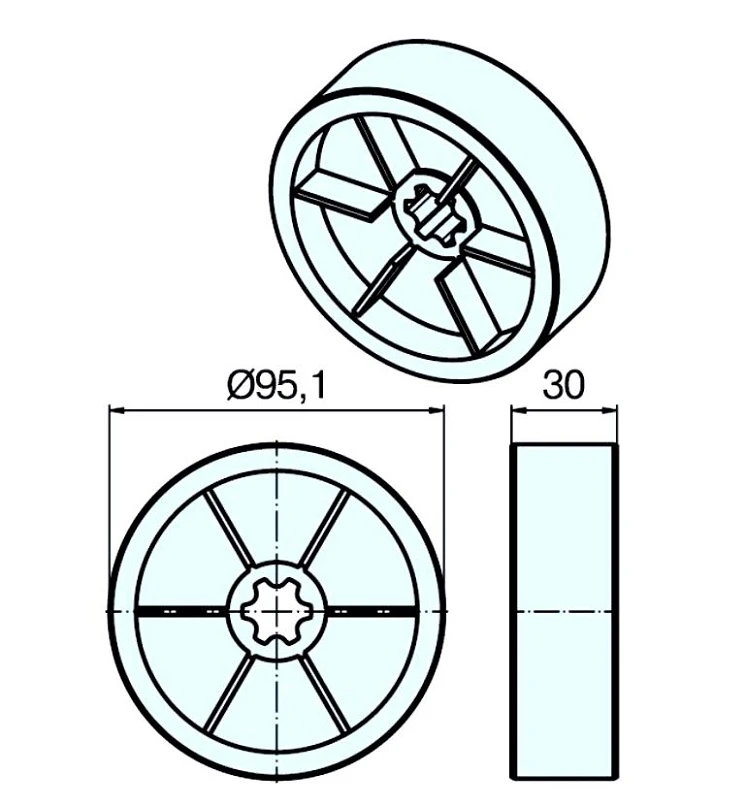 Adapterset für Rundrohr 100 x 2 für Rohrmotoren Becker Baureihe R Serie 