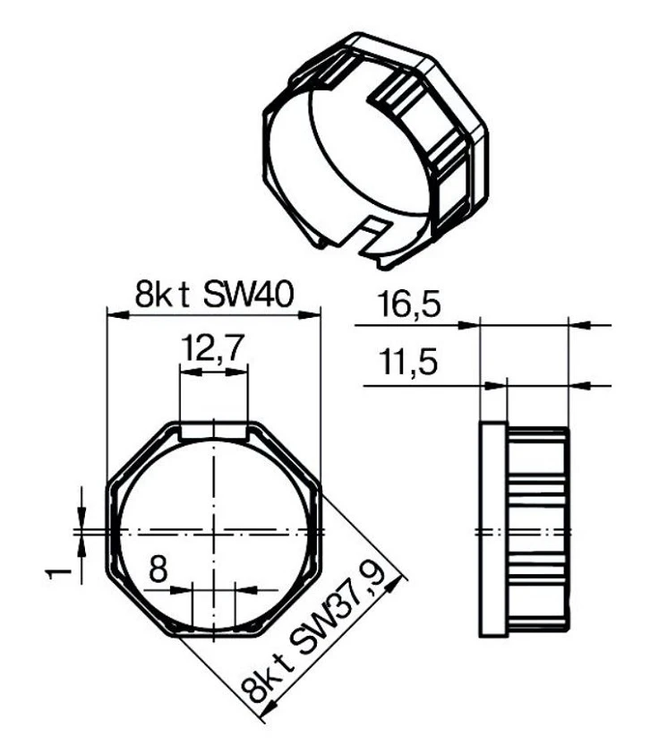 Adapterset für Rundwelle O-40 x 1,3 / 40 x 1,5 ,für Becker Rohrmotoren P Serie mit Hinderniserkennung