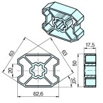 Adapterset B75 für Sechskantwelle für Rohrmotoren Becker Baureihe R Serie