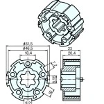 Adapterset M50 Drive Wheel Universal für Nutwelle für Rohrmotoren Becker Baureihe R Serie