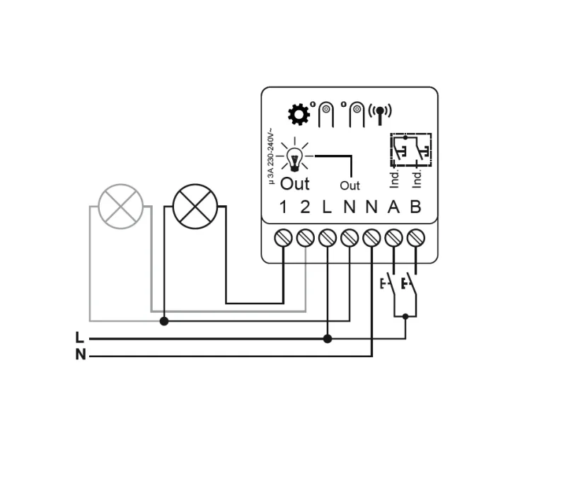 Becker - LightControl LC422 DECT Schaltaktor Funkempfänger Unterputz für Beleuchtungsanlagen