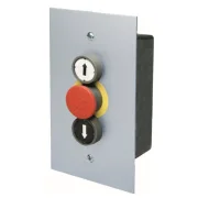 WTS - Dreifach-Drucktaster Metall UP mit AUF + AB Taste + NOT-HALT Pilz vorverdrahtet und wassergeschützt IP 65